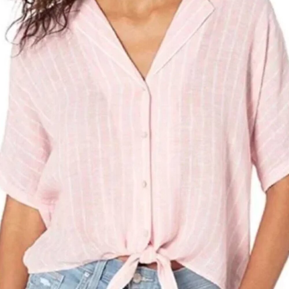 Rails Marley Peach Stripe Xs Button Up - image 1